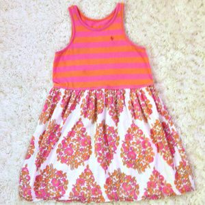 PINK CHICKEN Pink Orange Stripe Tank Dress 6(Girls